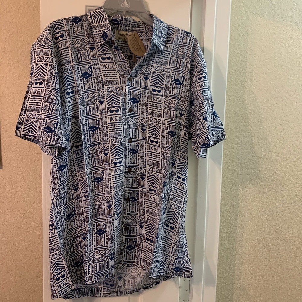 Kenny Flowers Navy Print Button Shirt - SZ M NWOT